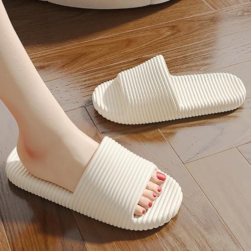 JIJIe Mens Bathroom Shower Slippers - Lightweight, EVA One-Piece, Anti-Slip - Perfect for Home, Bathroom, and More - Multiple Colors Available (Yellow EU38/39 UK5/5.5) — view 3