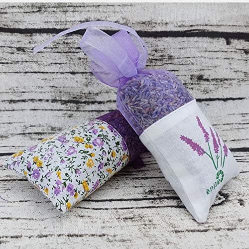 GLOBALDREAM 24 Pieces Lavender Bags Sachet Empty Bags Purple Drawstring Gauze Cotton for Lavender, Spice and Herbs — view 6