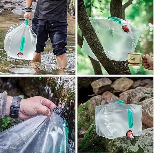 20L Collapsible Water Container with Tap – Large Capacity Foldable Portable Water Carrier for Camping Water Containers, Outdoor Hiking, BBQ, Picnic, Lightweight Water Carrier Camping Water Bottle — view 3