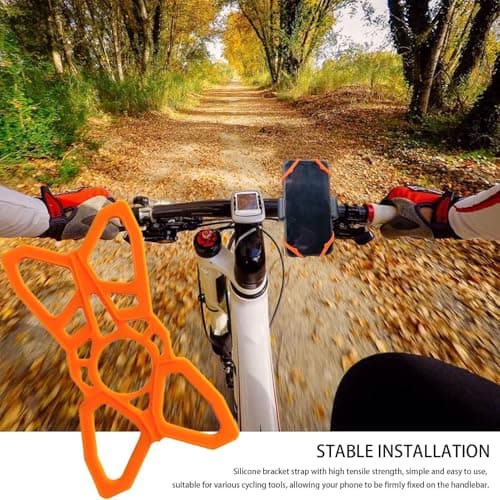 Motorcycle Phone Tether - Elastic Silicone Security Strap, Universal Bike Cell Phone Holder Band, Anti-Slip Web Grip, Black Cradle Mount Lanyard | Replacement Fall Prevention For Smartphone Bra — view 2