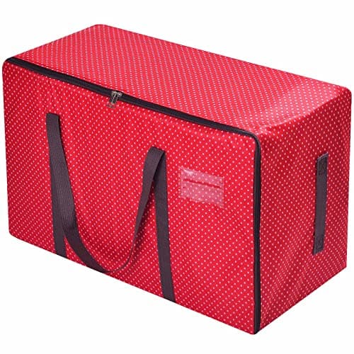 Rainberg 110L Large Storage Bag, Fabric Clothes Bag, Thick Large Size Under Bed Storage, duvet storage bag, Moisture proof. (Red)