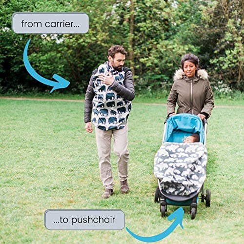 BundleBean - Babywearing Lightweight Raincover (Sage-Grey Polar Bear) - Waterproof & Windproof Baby Carrier, Includes Storage Bag, Silky-Soft Waterproof Fabric, Universal Fit, New Born to 4 Years Old — view 2