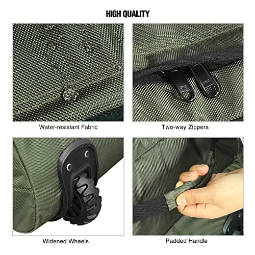 REDCAMP 140L Large Holdall with Wheels, Foldable Wheeled Duffle Bag,Green — view 3