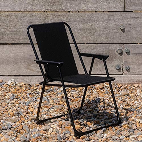 Harbour Housewares Folding Beach Deck Chairs - Black - Pack of 6 - Metal Outdoor Patio Seat Lightweight Portable Deck Chair for Picnic, Garden, Camping, Fishing — view 2