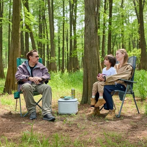 EVER ADVANCED Stretch Mesh Reclining Camping Chair for Adults 160KG Grey — view 2