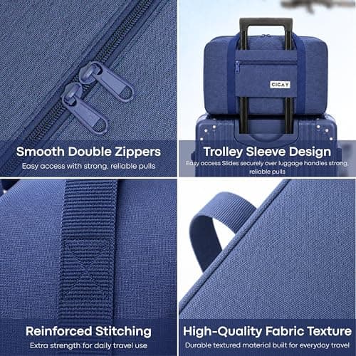 Beach Stone EasyJet Cabin Bag 45x36x20 – 25L Lightweight Duffle Holdall for Travel, Gym & Overnight Use - Airline Approved Underseat Hand Luggage for Men and Women (Navy) — view 3