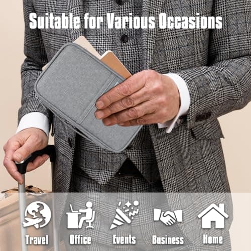 Passport Holder Travel Wallet, RFID Family Travel Document Organiser — view 6