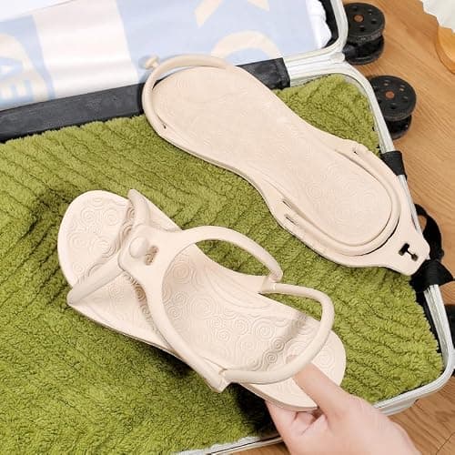 Kattmas Travel Sandals Shower Shoes For Men Women - Foldable Flip-Flop Slippers Non-Slip Quick-Dry, Portable House Shoes For Bathroom Gym Spa Pool Beach — view 2
