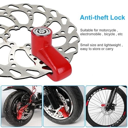 Ainiv Bike Lock, Disc Brake 1300mm/12mm Cycling Cable Lock with 2 Keys,Electric Scooter Accessory Anti-Theft for Xiaomi M365/Pro,Bike, Electric Bike, Strollers, Lawnmowers, B Red (F5EU-3251078) — view 4