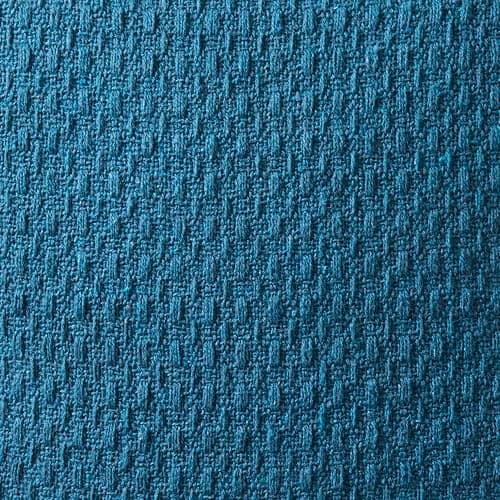 Drift Home - Teal Throw with Tassel (180 x 130cm) - Sustainable Recycled Cotton - Woven Blanket in Teal Blue - Basket Weaved - Textured Sofa Throw Blanket Teal - Teal Blue Blanket/Bed Throw Large — view 3