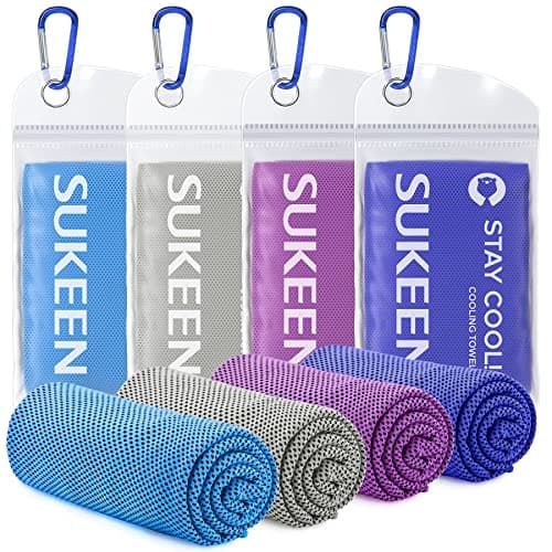 Sukeen [4 Pack Cooling Towel (40"x12"),Ice Towel,Soft Breathable Chilly Towel,Microfiber Towel for Yoga,Sport,Running,Gym,Workout,Camping,Fitness,Workout & More Activities