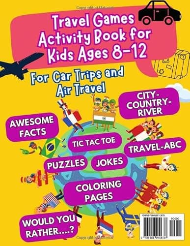 Travel Games Activity Book for Kids Ages 8-12: For Car Trips and Air Travel - road trip activities for kids - car activities for kids - road trip ... activities (travel games for kids ages 8-12) — view 2