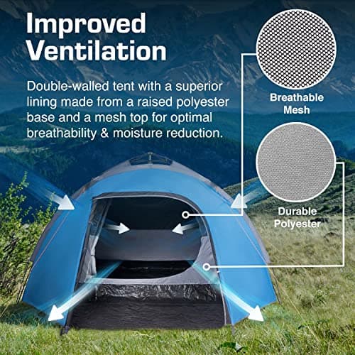 Active Era Premium 4-5 Person Dome Tent with Porch - 7220mm Waterproof Blackout Tent for Camping & Outdoor — view 3