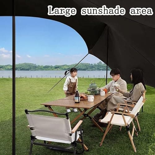 HipierFx 3x5m Portable Beach Tent Beach Canopy with 2 Poles Camping Tarp for Beach Grass — view 3