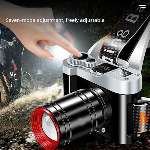 LED Headlamp 4 Modes White Yellow Blue Purple Light — view 2