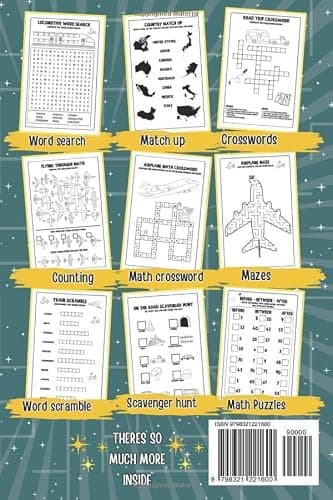 Travel Puzzle Book For Kids: Ideal For Road Trips | Includes Mazes, Word Searches, Sudoku, Crosswords And More — view 2