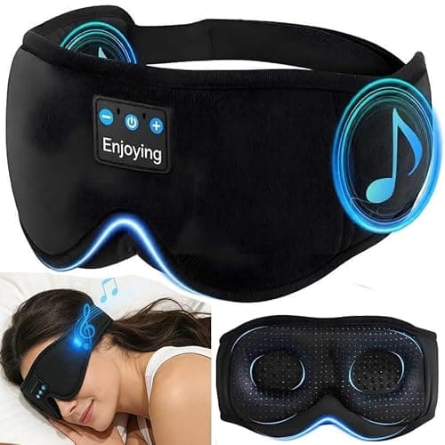 Topnma Sleep Mask Headphones, 3D Contoured Eye Mask for Side Sleepers Gift