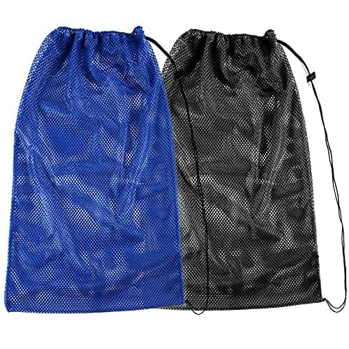 Yizerel 2 Packs Mesh Gear Bag for Snorkel Equipment, Oversized 18" x 27" (45.7cm x 68.6cm) Mesh Dive Bag for Snorkeling Gear