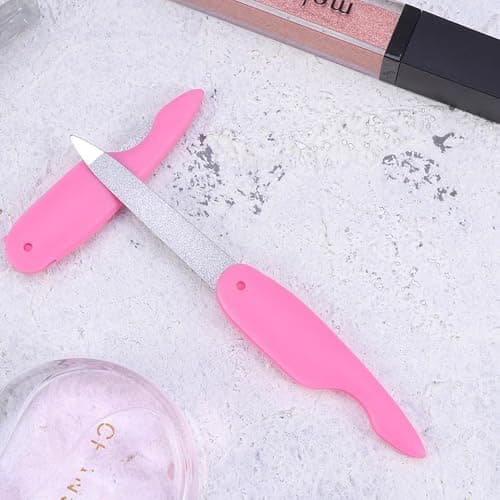 FRCOLOR 3Pcs Stainless Steel Folding Nail Files Portable Manicure Nail Buffers for Smooth and Shiny Nails Daily Use at Home and Travel — view 4