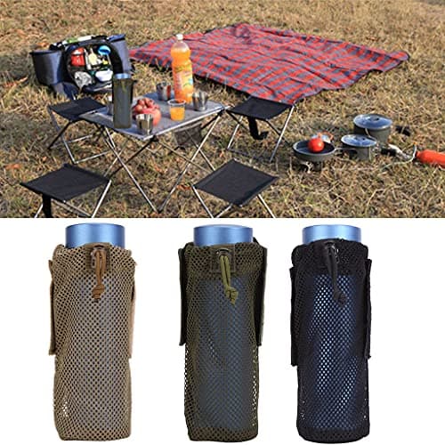 EMASDGEY Water Bottle Pouch Upgraded Travel, Mesh Water Bottle, Black — view 3