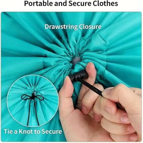 CJWLKJ 2-Pack XL Travel Laundry Bag, Machine Washable Dirty Clothes Organizer with Drawstring, Large Enough to Hold 4 Loads of Laundry, Easy Fit a Laundry Hamper or Basket 24" x 36"(Grey+Blue) — view 4