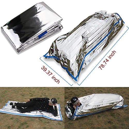 WADY 3-In-1 Emergency Survival Blanket, Tent, Sleeping Bag - Heat Reflective Waterproof Mylar Emergency Thermal Shelter Tube Tent, Sleeping Bag, Blanket Survival Kits for Camping Hiking — view 4
