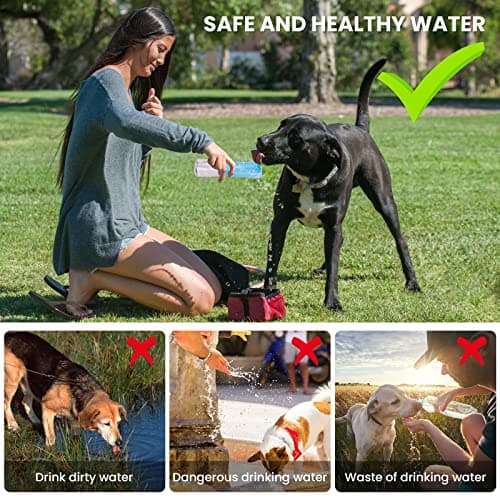 Canareen Foldable Travel Dog Water Bottle for Dog Cat Outdoor(350ml,Blue) — view 6