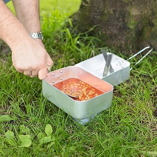 Hardys 6pc Camping Essentials Mess Kit - Compact Set with Camping Stove, 3pc Cooking Utensils Set, 2 Mess Tins, 4 Fuel Blocks - Ideal for Hiking, Festivals, Survival Equipment — view 2