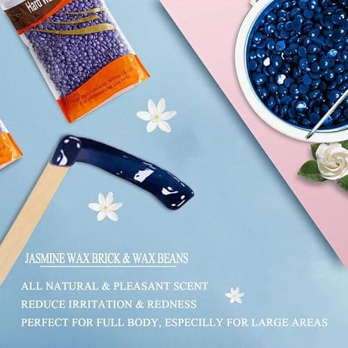 Professional Hair Removal Wax Warmer Kit With Bowl, 3 Bags of Beads and Applicator Sticks for Full Body Waxing at Home (Lavender Black Pot) — view 4