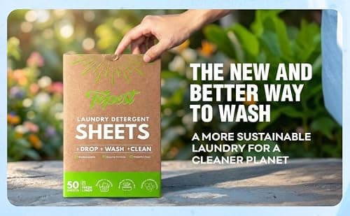 Topest Ultra-Concentrated Laundry Detergent Sheets | 50 Sheets, Fresh Linen Scent, up to 100 Small Loads | for Deep Cleaning, Machine and Hand Washing | Vegan, Cruelty-Free, Eco Friendly — view 5