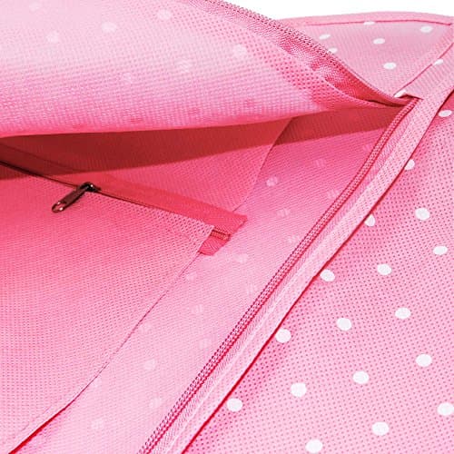Hangerworld 60 Inch Pink Polka Dot Breathable Zipped Garment Dress Cover Bag Protector — view 6