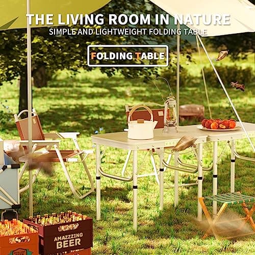 2ft Utility Table Folding Laptop Desk Computer Workstation Small Home Office Utility Study Writing Fold Up Desk, Compact Foldable Table with 2 Adjustable Height for Kitchen Dining Table, 60x45x26/56cm — view 6