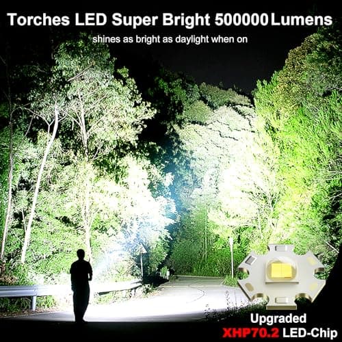 Shadowhawk Rechargeable Torch, 500000 Lumen Super Bright LED Flashlight — view 2
