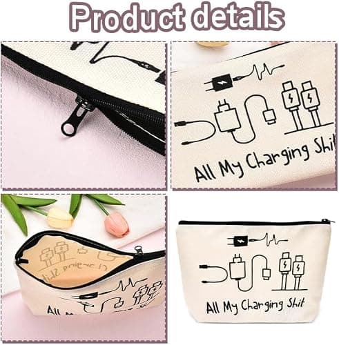 Funny Cable Organiser Bag,Travel Cable Organiser Pouch Case Charger Bag,Travel Essentials Accessories Gifts for Women Men Travelling Holiday — view 3