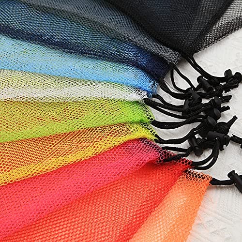 Geluode Nylon Mesh Bag,10 Pack Colorful Drawstring Mesh Stuff Sack 35x40 cm Multi Functional Storage Bag for Storage,Travel and Sports — view 2