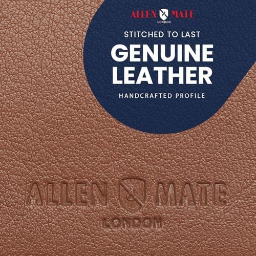 ALLEN & MATE 100% Leather Travel Card Holder - Slim Minimalist Wallet for Travel Bus Pass ID License Oyster Card for Men & Women (Tan Premium) — view 5