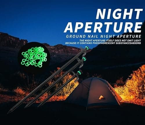 100PCS Tent Stake Rings, Glow In Dark Places,Outdoor Camping And Picnic Accessories,Green Silicone Fluorescent Tent Nail Rings,Suitable For Tent Stakes And Camping Nails — view 4