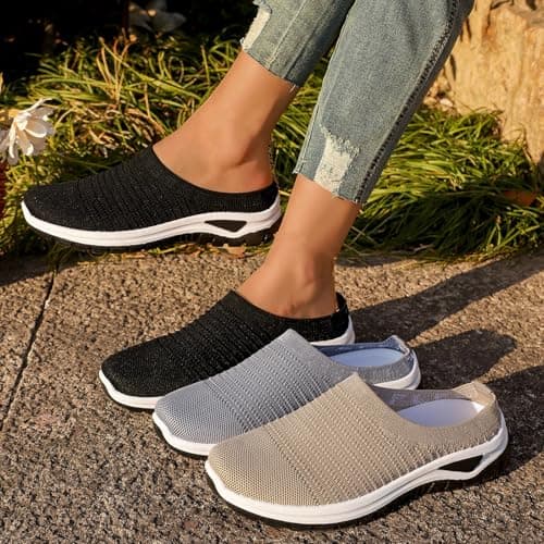 Mesh Slip On Sandals Women, Breathable Sandals Women, Backless Closed Toe Sandal, Summer Comfortable Footwear For Leisure Walks, Outdoor Errands, Weekend Trips And Everyday Casual Matching — view 3