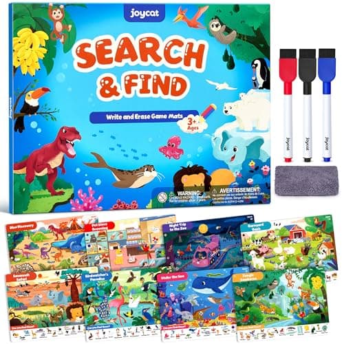JoyCat Search & Find Activity Books, Animal Preschool Learning for Kids 3-5
