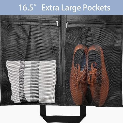 8" Gusseted Heavy Duty Garment Bags for Travel 43" Suit Bags for Closet Storage Hanging Clothes Bag with Pockets Mens Suit Holder for Shirts, Coats, Dresses, 3 Pack — view 4