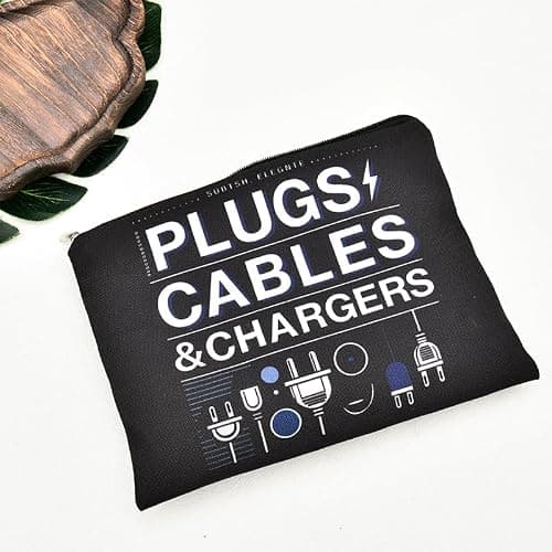 Sisadodo Travel Cable Organiser Bag for Women Men Black Electronic Accsessories Storage Pouch for Plugs Cables Chargers Mutifunctional Portable Holiday Business Travel Bag Organiser for Best Friends — view 6