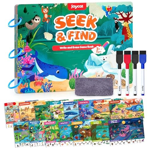 JoyCat Seek & Find Game Book Animal Preschool Learning Activity for 3-5