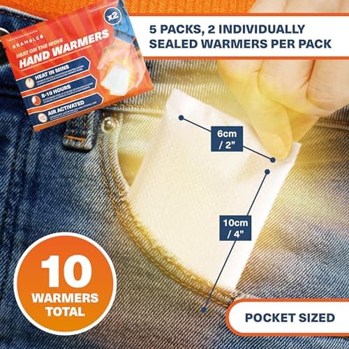 Bramble - Hand Warmers (5 Pairs, 10 Total) - Air Activated Pocket Warmers for Outdoor Activities - Warm in Minutes & Odour-Free - Up to 10 Hours of Heat — view 4