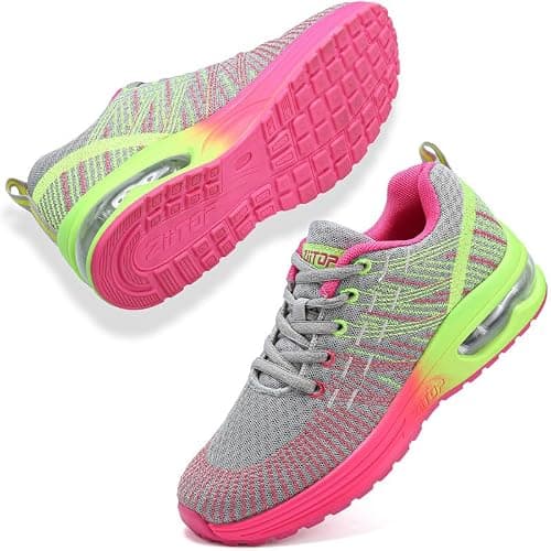 Womens Trainers Running Shoes Air Cushion Sneakers Ladies Walking Trainers Lightweight Breathable Mesh Athletic Sports Sneakers Non Slip Casual Gym Tennis Jogging Shoes