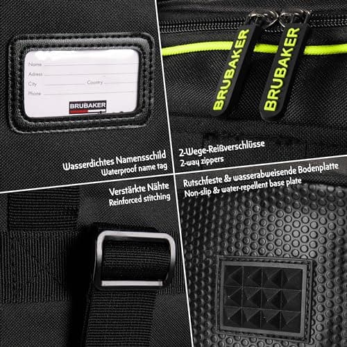 BRUBAKER Super Champion Ski Boot Bag Helmet Bag Backpack with Shoe Compartment - Black/Neon Yellow — view 6