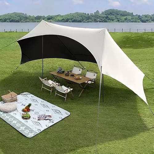 HipierFx 3x5m Portable Beach Tent Beach Canopy with 2 Poles Camping Tarp for Beach Grass — view 5