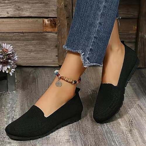 2026 Orthopedic Loafers for Women with Arch Support Slip On Flats Trainers Ladies Summer Comfortable Wide fit Lightweight Non Slip Fashion Sneakers Walking Shoes for Walking Work Travel Black — view 2