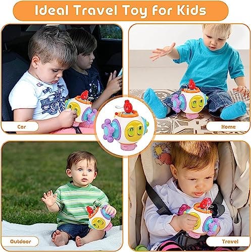LEADSTAR Montessori Busy Cube Toys for Kids,Sensory Activity Board Travel Toy for Toddlers 1-3 Years Old,Fidget Cube Toy Educational Preschool Learning Toys for Babies 18-36 Months (A) — view 6