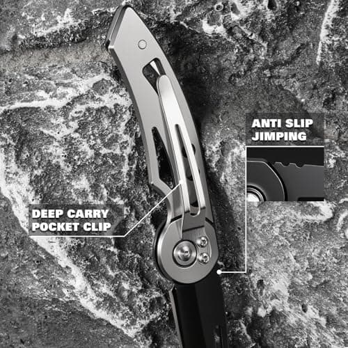 DRACHENADER 2-Piece Folding Pocket Knife Set W33-Y+H, UK Legal Non-Locking Knives with 2.40" Blade, Stainless Steel Silver, Black Mini Knives for Package Opening, Two-Hand Opening Non-Assisted Knife — view 4