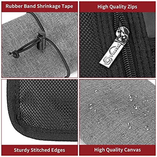 Vinsani Roll Up Accessories Universal Travel Organiser Easy Carry Portable Foldable Make Up Cable Charger Earphones USB SD Card Electronics Essentials Carrying Case – Grey — view 5